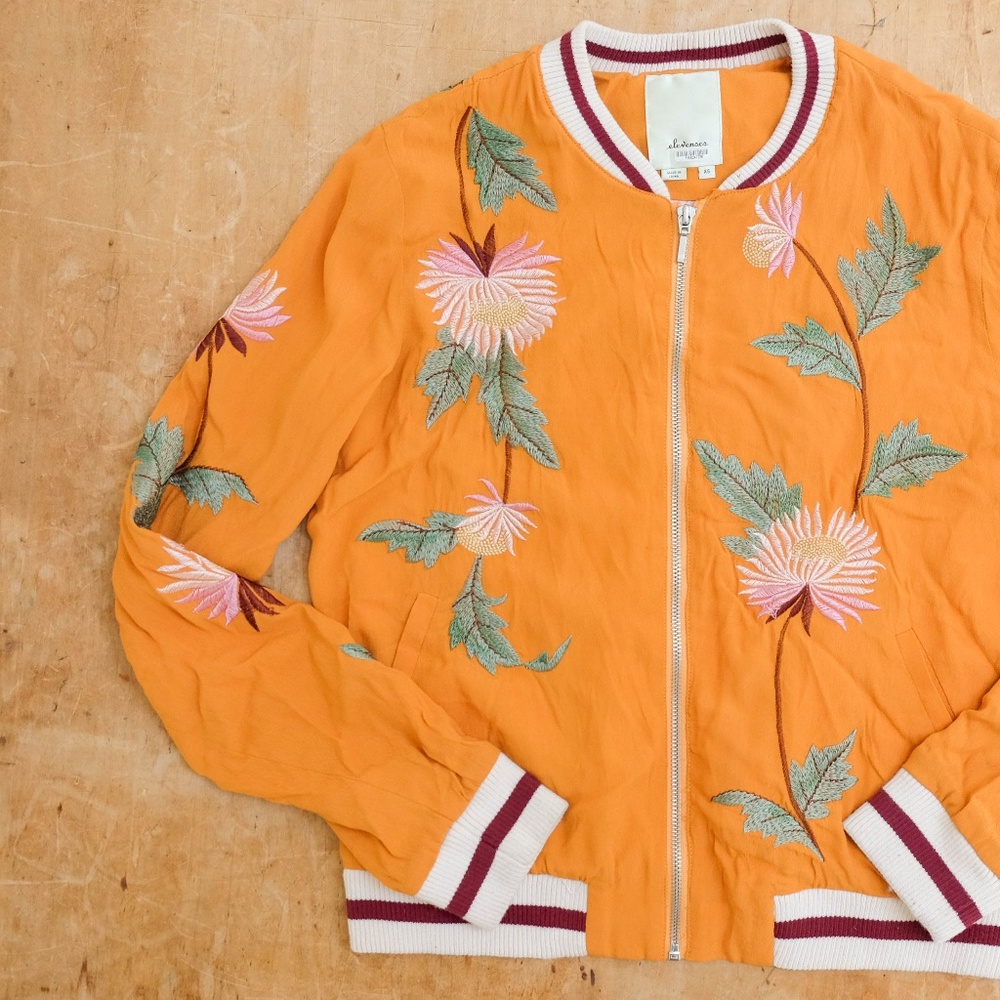 Anthropology Embroidered Solstice Bomber Size XS